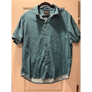 Bonobos Men's Slim Fit Short Sleeve Shirt Blue, XL